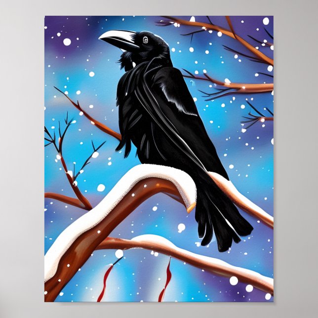 Póster Crow on Branch (Frente)