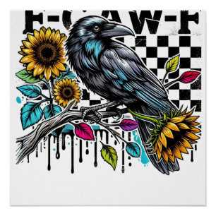 Póster Crow Raven F-CAW-F Funny Halloween