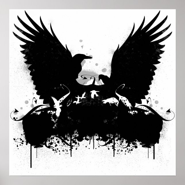Póster Crows con tinta (Frente)