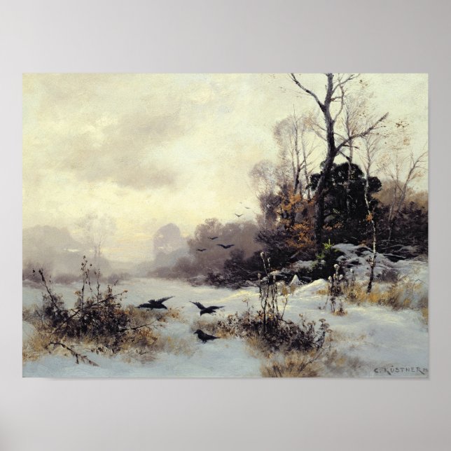 Póster Crows in a Winter Landscape, 1907 (Frente)