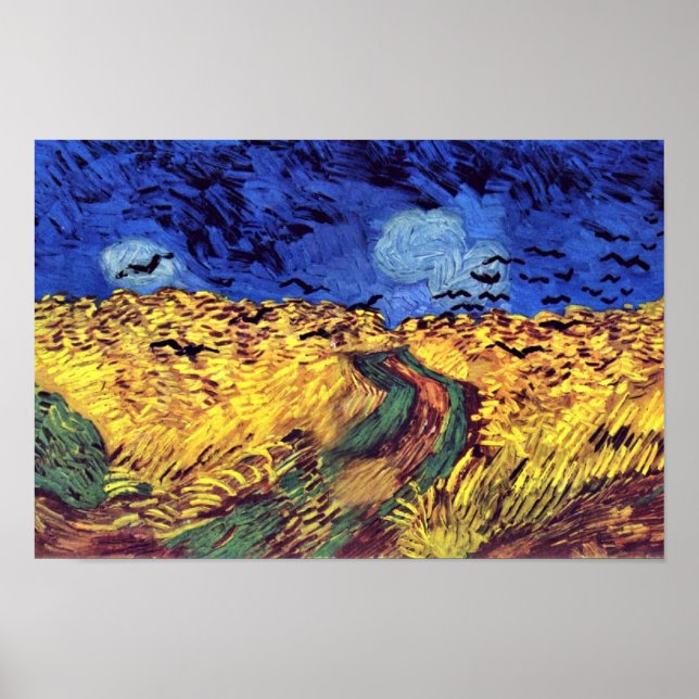 Póster Crows Over Wheatfield By Vincent Van Gogh (Frente)