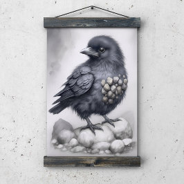 Póster Crows Rock! Poster niedliche Krähe auf Steinen