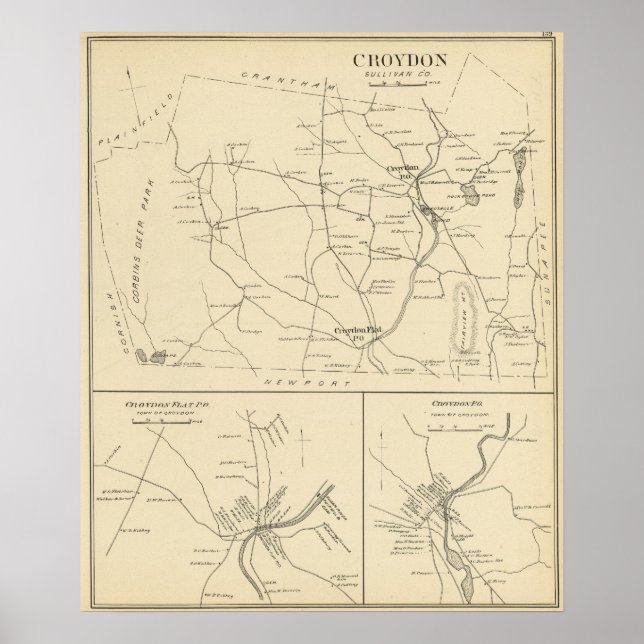 Póster Croydon, Sullivan Co (Frente)