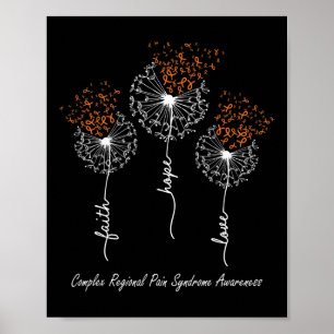 Póster Crps Awareness Faith Hope Love Dandelion