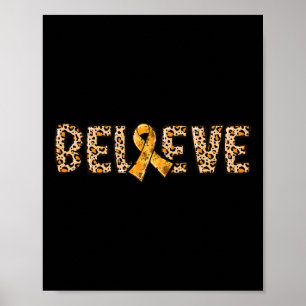 Póster Crps Leopard Print Naranja Ribbon Soporte