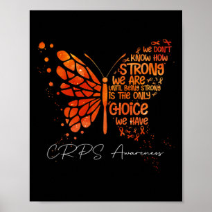 Póster Crps Mariposa Naranja Ribbon Crps Conciencia