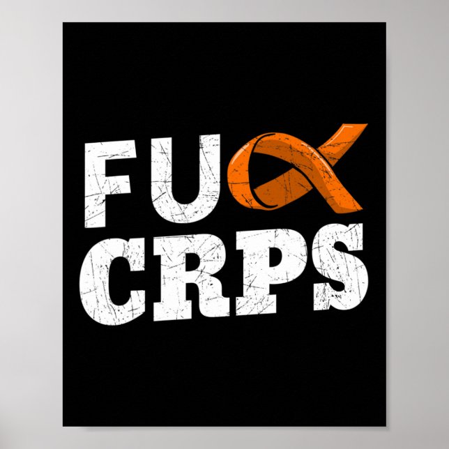 Póster Crps Naranja Ribbon Causalgia Reflex Neurovascular (Frente)