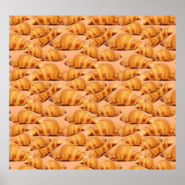 Póster Cruasán dorado, panadería sin fisuras. (Frente)