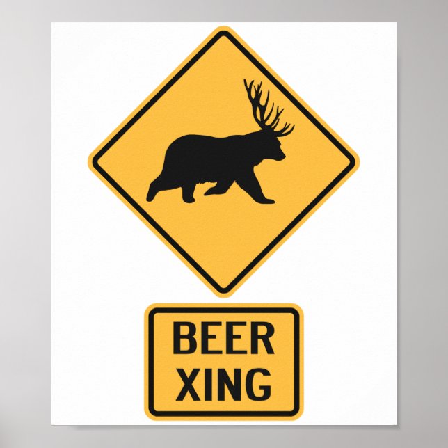 Póster Cruce de cerveza de oso (Frente)