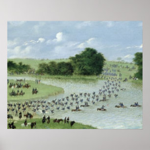 Póster Cruce del río San Joaquín, Paraguay, 1865