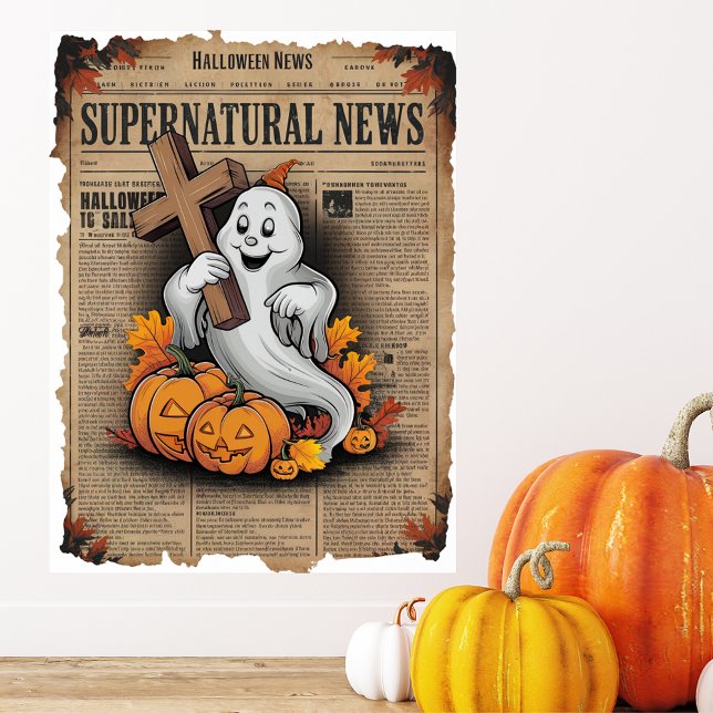 Póster Cruce el fantasma del periódico Halloween de estil (Subido por el creador)