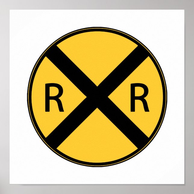 Póster Cruce ferroviario de Rótulo por carretera (Frente)