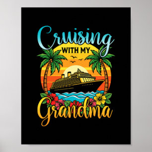 Póster Crucero con mi abuela Vacaciones de crucero de abu
