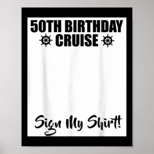 Póster Crucero Cumpleaños 50 2025 Firma Mi Camiseta Combi