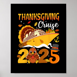 Póster Crucero de Acción de Gracias 2025 Pavo Divertido C
