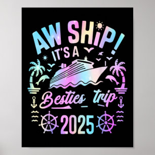Póster Crucero de Amigas 2025 Amigas Navegando Vacaciones