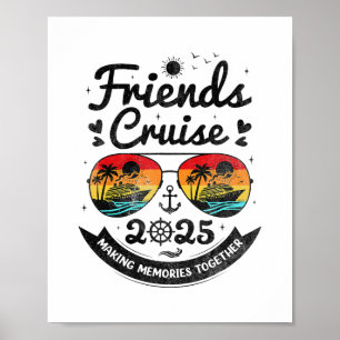 Póster Crucero de amigos 2025 Vacaciones en la playa Cruc