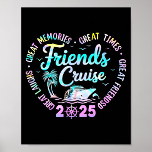 Póster Crucero de amigos 2025 viaje de vacaciones de grup