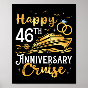 Póster Crucero de aniversario 46 Feliz viaje de bodas de
