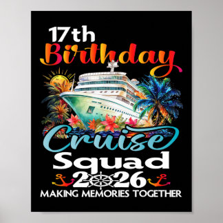 Póster Crucero de cumpleaños número 17 amigos familia vac