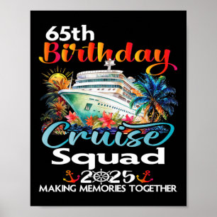 Póster Crucero de cumpleaños número 65 amigos familia vac