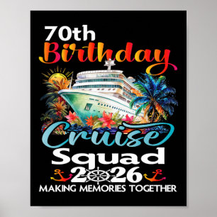 Póster Crucero de cumpleaños número 70 amigos familia vac