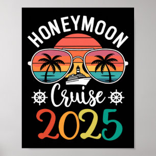 Póster Crucero de luna de miel 2025 Pareja a juego recién