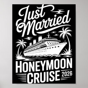 Póster Crucero de luna de miel casados 2026 Novia tropica