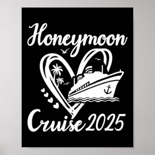 Póster Crucero de luna de miel para parejas recién casada