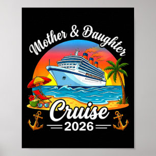 Póster Crucero de madre e hija vacaciones de viaje famili