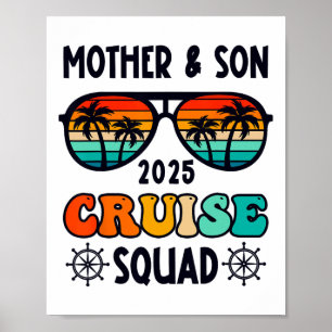 Póster Crucero de madre e hijo 2025 vacaciones familia co