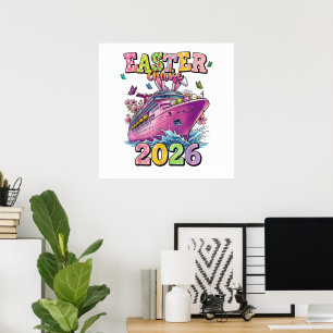Póster Crucero de Pascua 2026 Vacaciones Familiares Seman