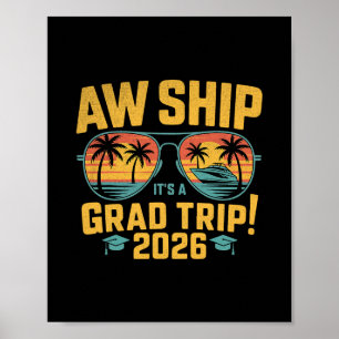 Póster Crucero de viaje de graduación 2026 Barco Senior M