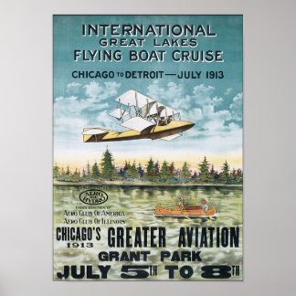 Póster Crucero en barco volador de los Grandes Lagos
