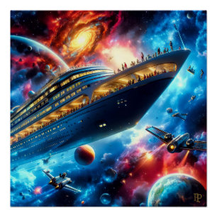 Póster Crucero espacial intergaláctico