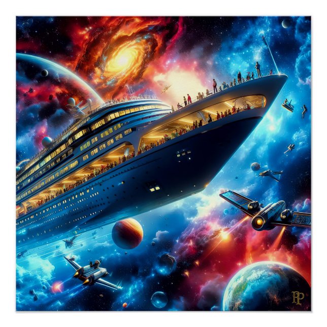 Póster Crucero espacial intergaláctico (Anverso)
