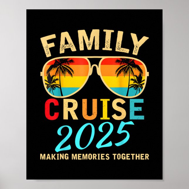 Póster Crucero Familiar 2025 Playa Combinando Vacaciones  (Frente)