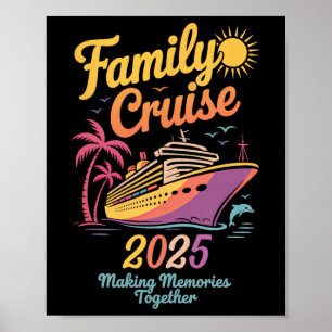 Póster Crucero Familiar 2025 Tie Dye Familia Coincidente