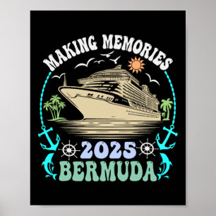 Póster Crucero Familiar Bermudas 2025 Vacaciones de Veran