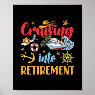 Póster Crucero hacia la jubilación Vacaciones en barco de