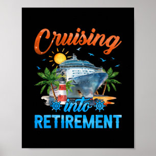 Póster Crucero hacia la jubilación Vacaciones en barco de