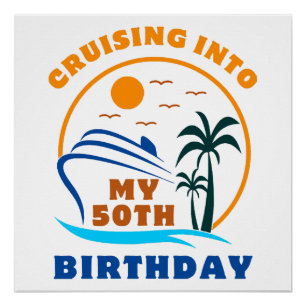Póster Crucero hacia mi 50 cumpleaños en barco