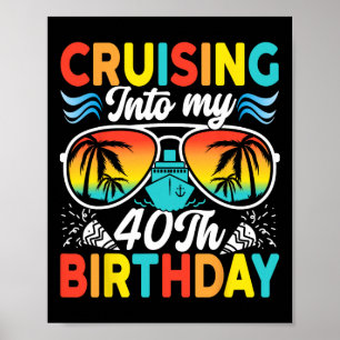Póster Crucero hacia mi cumpleaños 40 Crucero familiar 40