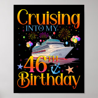 Póster Crucero hacia mi cumpleaños 46 Crucero 46 años 