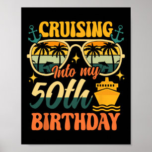 Póster Crucero hacia mi cumpleaños 50 50 años de crucero
