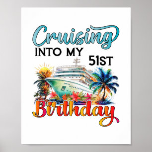 Póster Crucero hacia mi cumpleaños 51 Crucero Cumpleaños