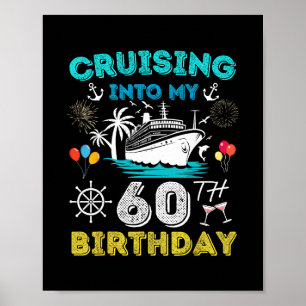 Póster Crucero hacia mi cumpleaños 60 Crucero 60 años