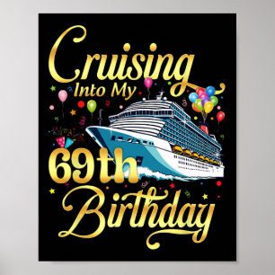 Póster Crucero hacia mi cumpleaños 69 Crucero 69 años