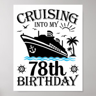 Póster Crucero hacia mi cumpleaños 78 Crucero 78 años