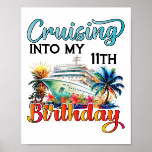 Póster Crucero hacia mi cumpleaños número 11 Crucero Cump